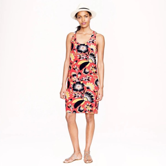 J. Crew hibiscus shift dress twist over back - Picture 3 of 10
